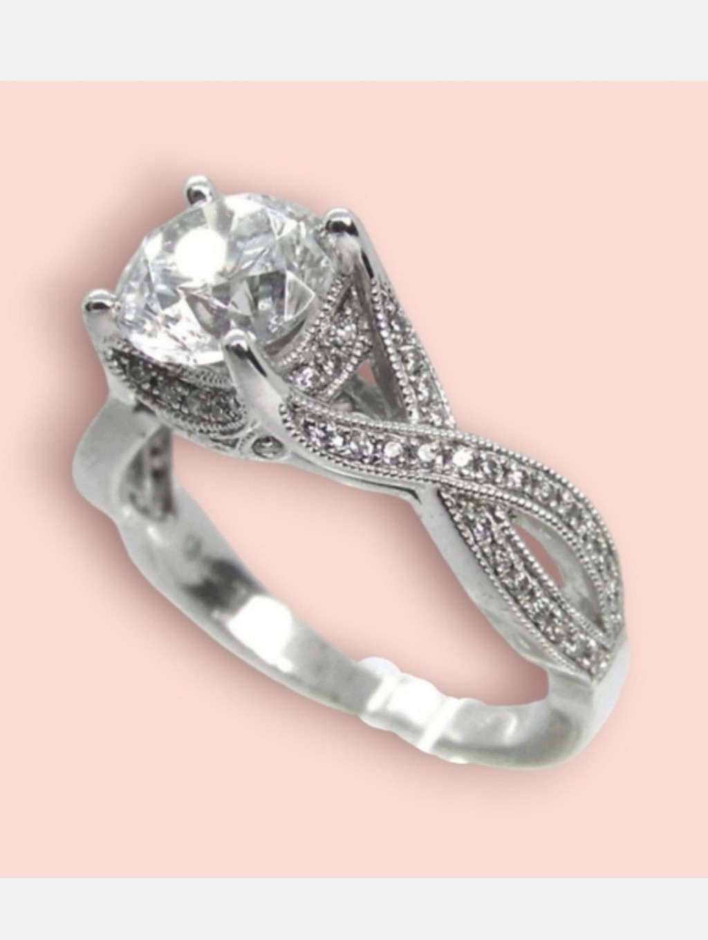 Venetti 2.00 Ctw Solitaire Sterling Silver Engagement Ring Size 6.5